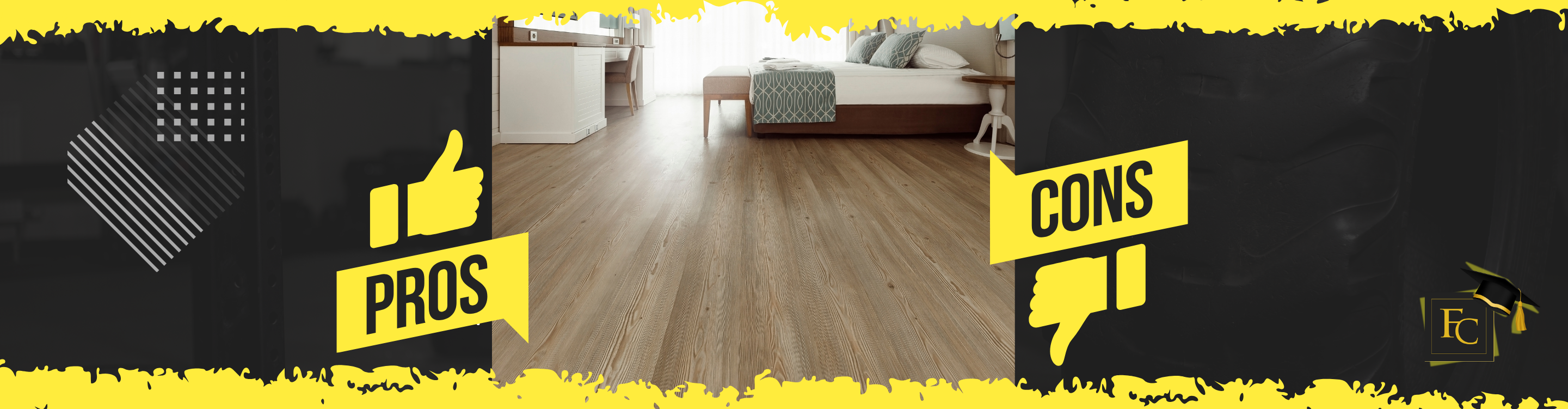 LVP Flooring pros and cons guide with modern bedroom wood-look luxury vinyl plank flooring