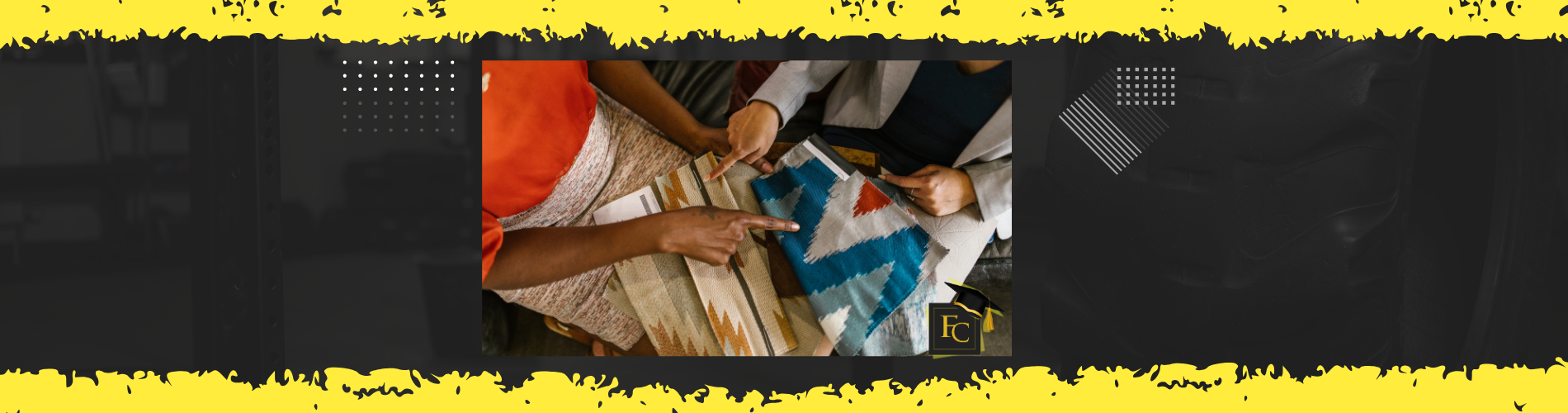 Homeowner and designer reviewing flooring color samples and pattern swatches