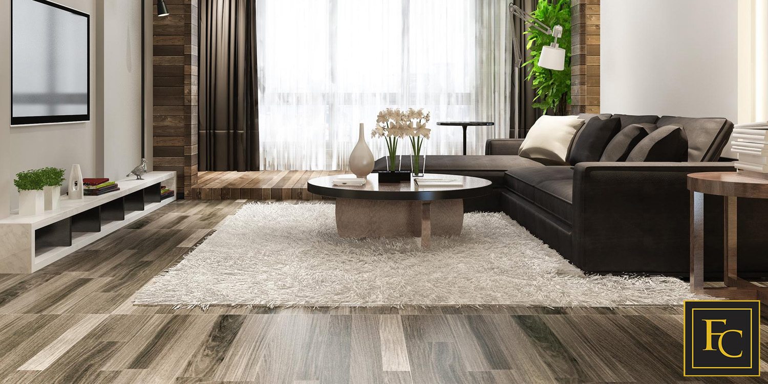 Living room with hardwood flooring