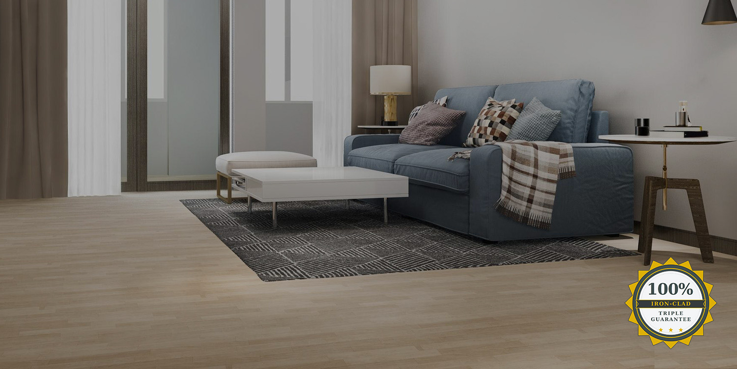 New flooring with sofa and table