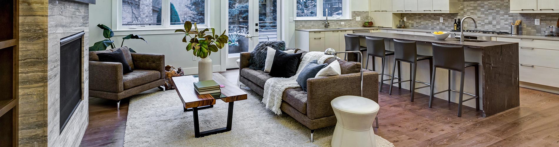 Living Room with hardwood