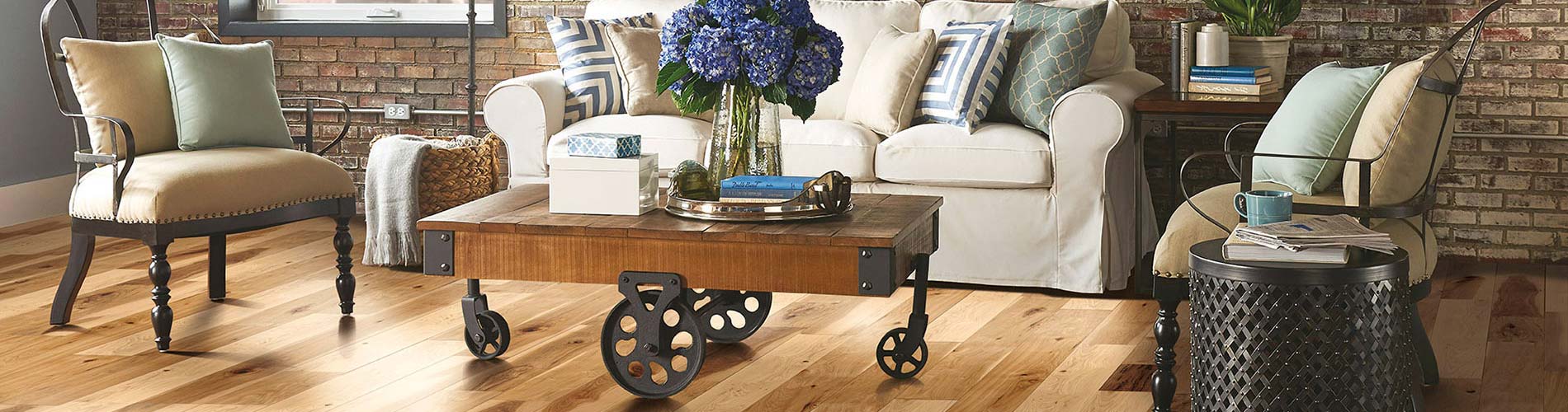 Living room with a variety of patterns