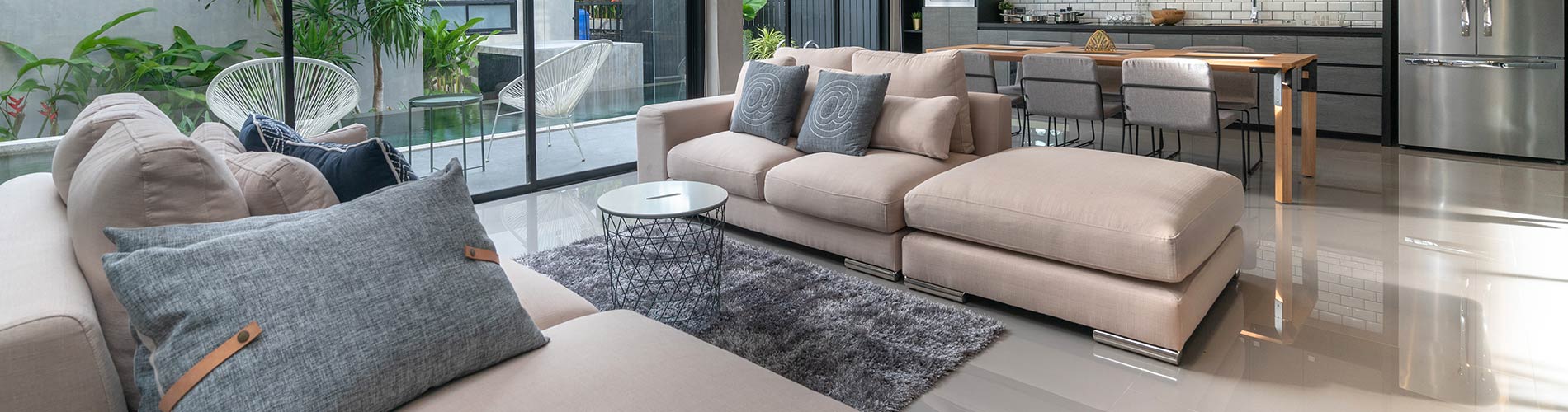 Living room with area rug