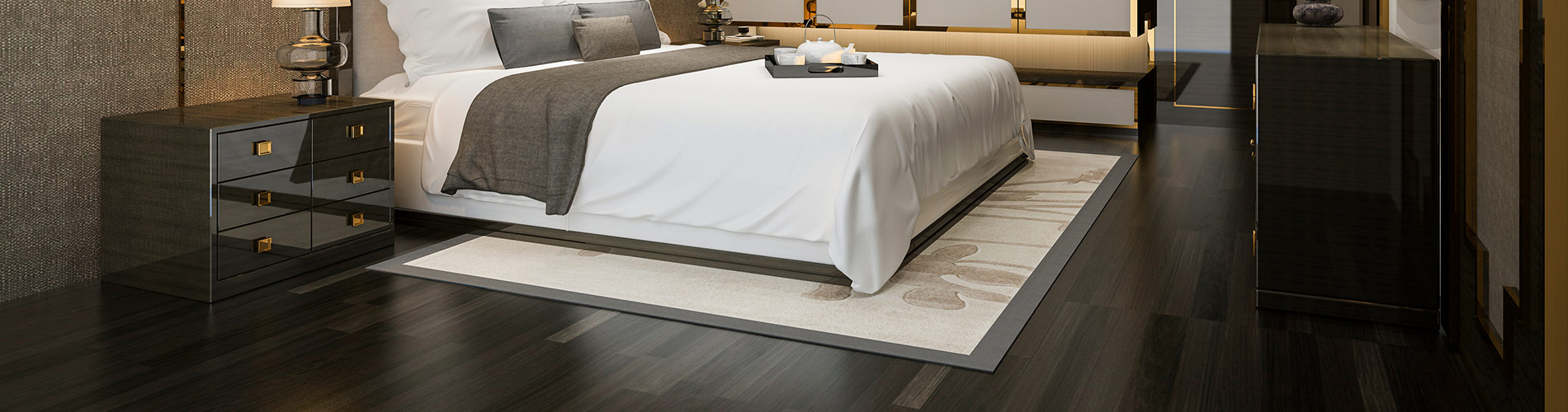 Dark bedroom flooring