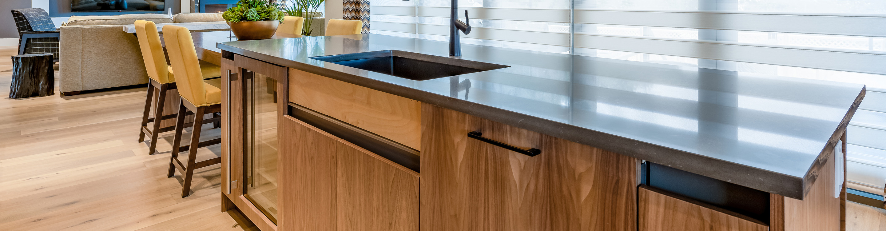 window coverings and hardwood floor