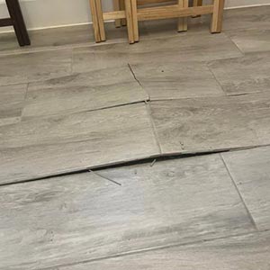 kitchen flooring damage in Wilmington, DE.